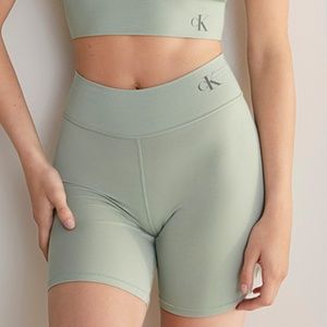 Calvin Klein light green flex fit CK logo lounge bike shorts NWT